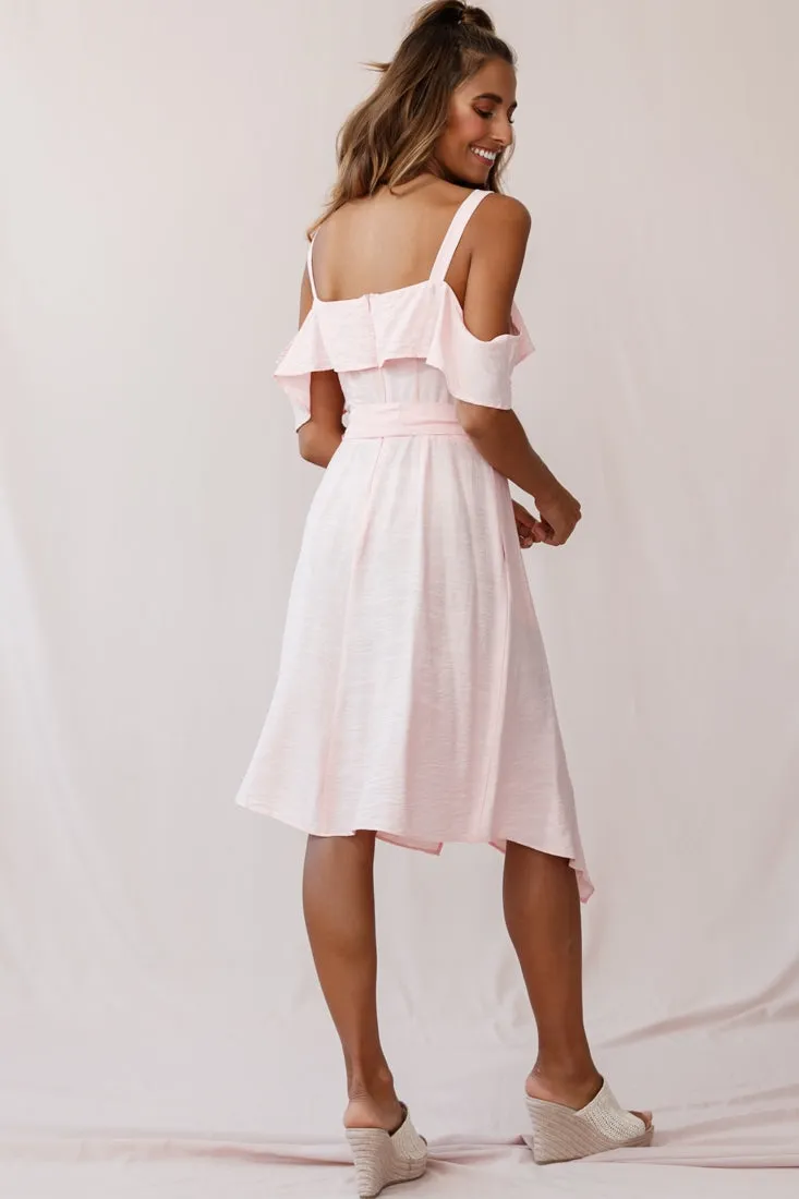 Adali Flowy Summer Midi Dress Pink