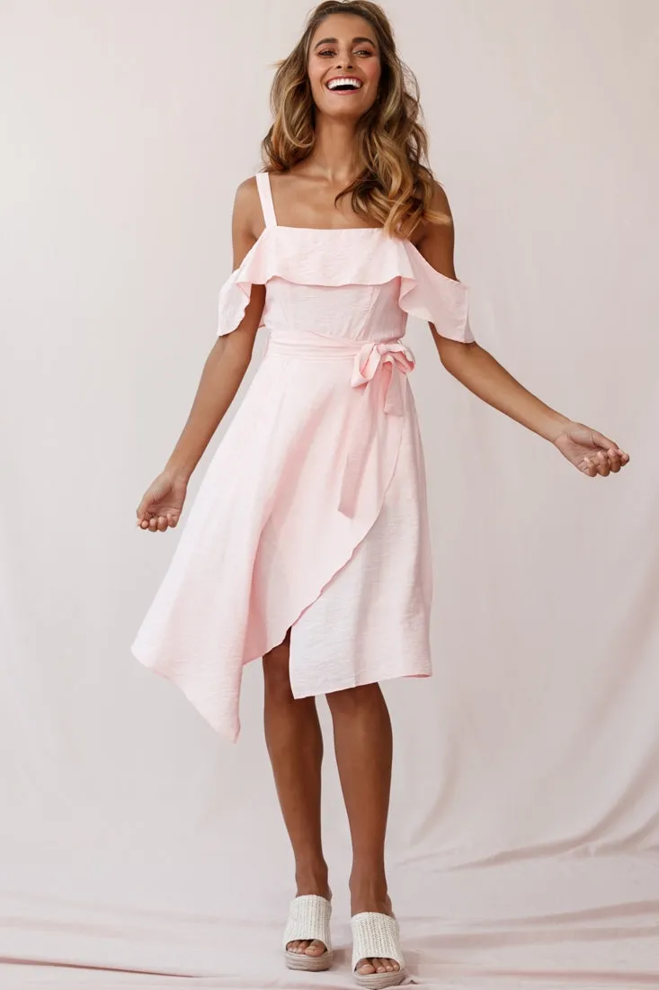 Adali Flowy Summer Midi Dress Pink