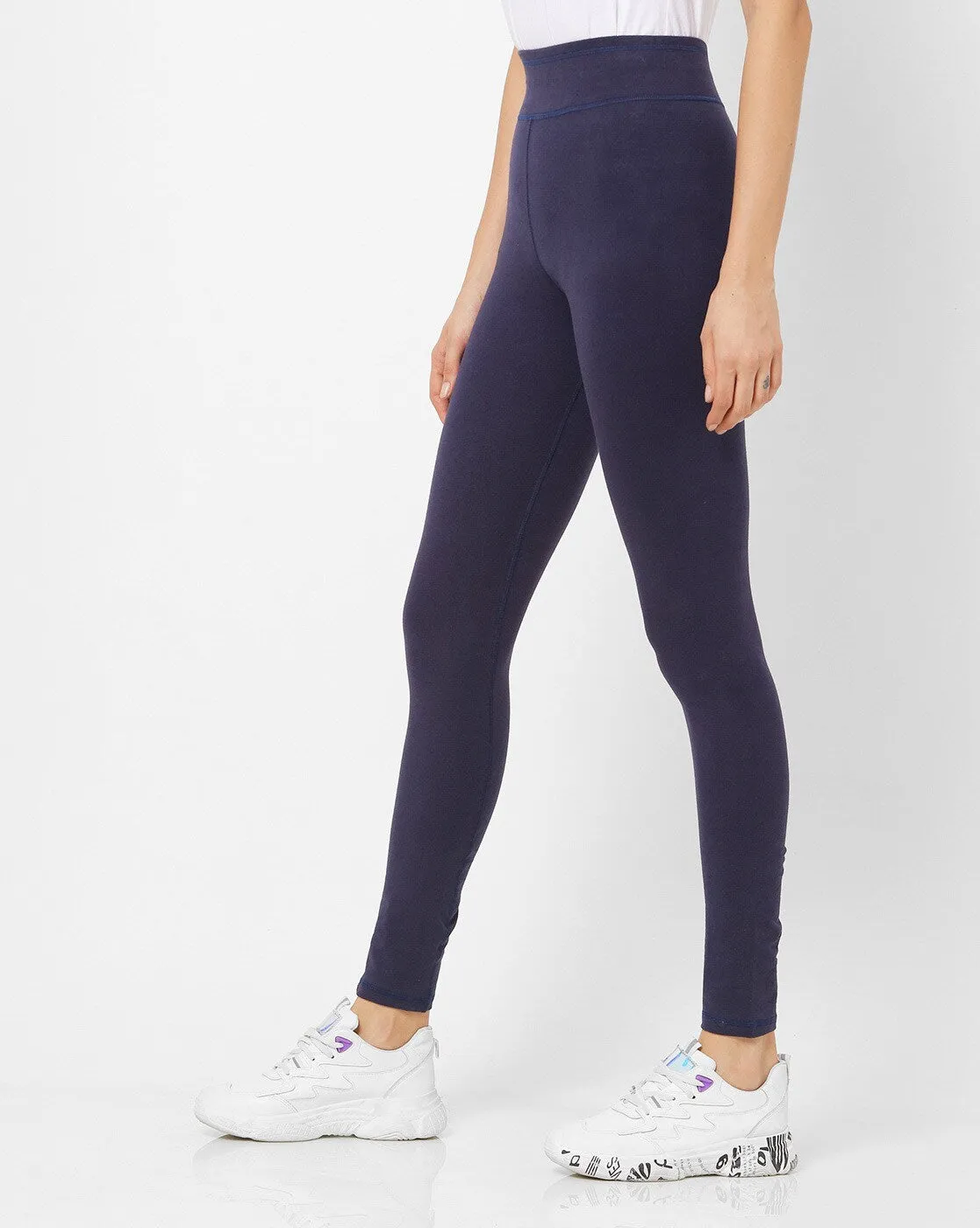 Adorna Active Leggings - Navy Blue