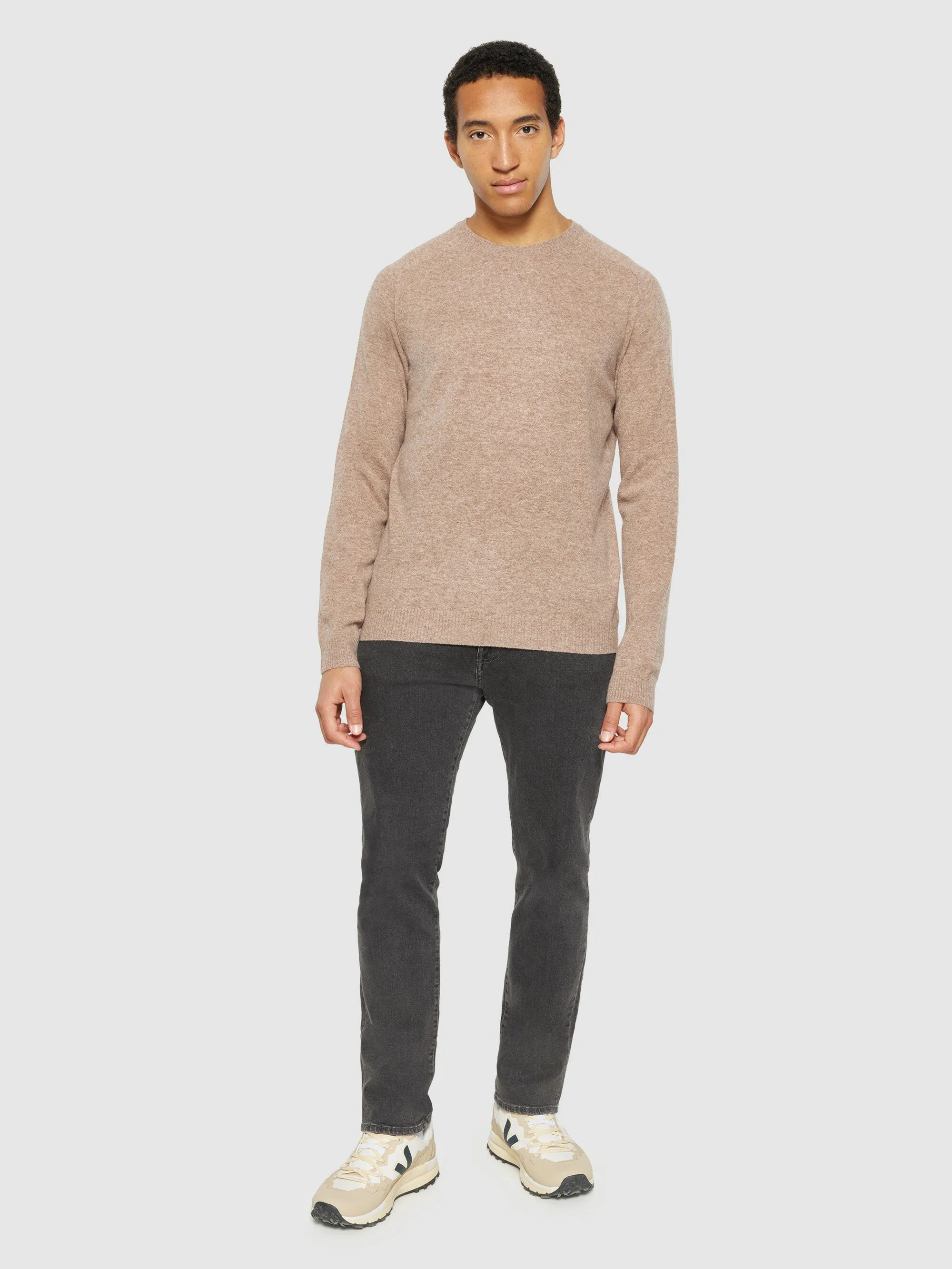 Basic o-neck knit - Kelp melange