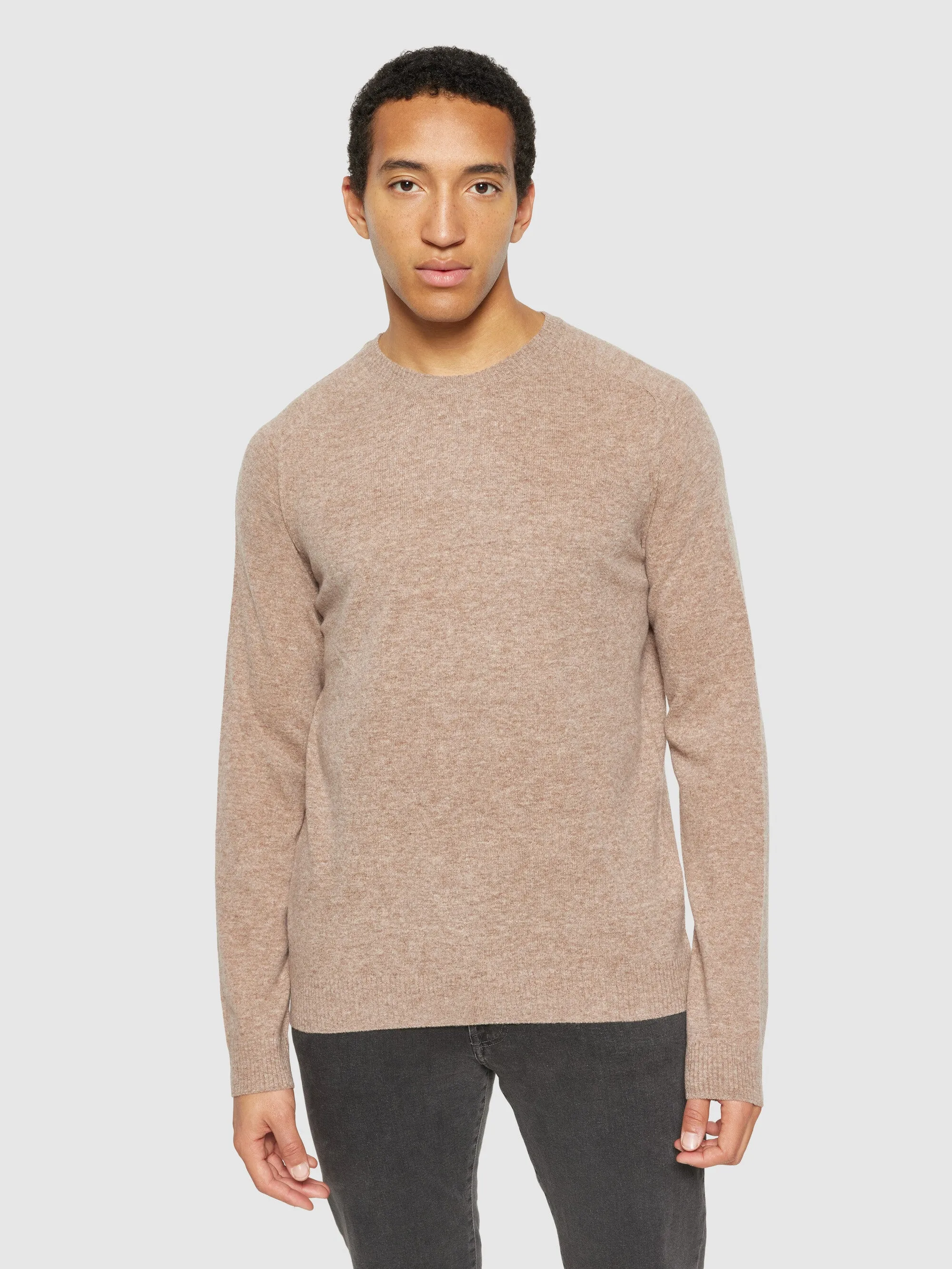 Basic o-neck knit - Kelp melange