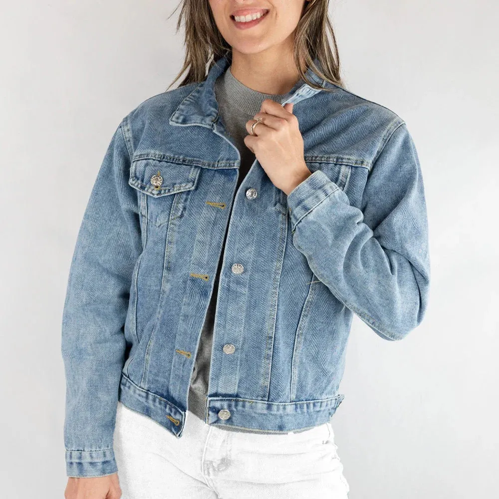 (Blue Denim) Custom Mrs Patch Denim Jacket