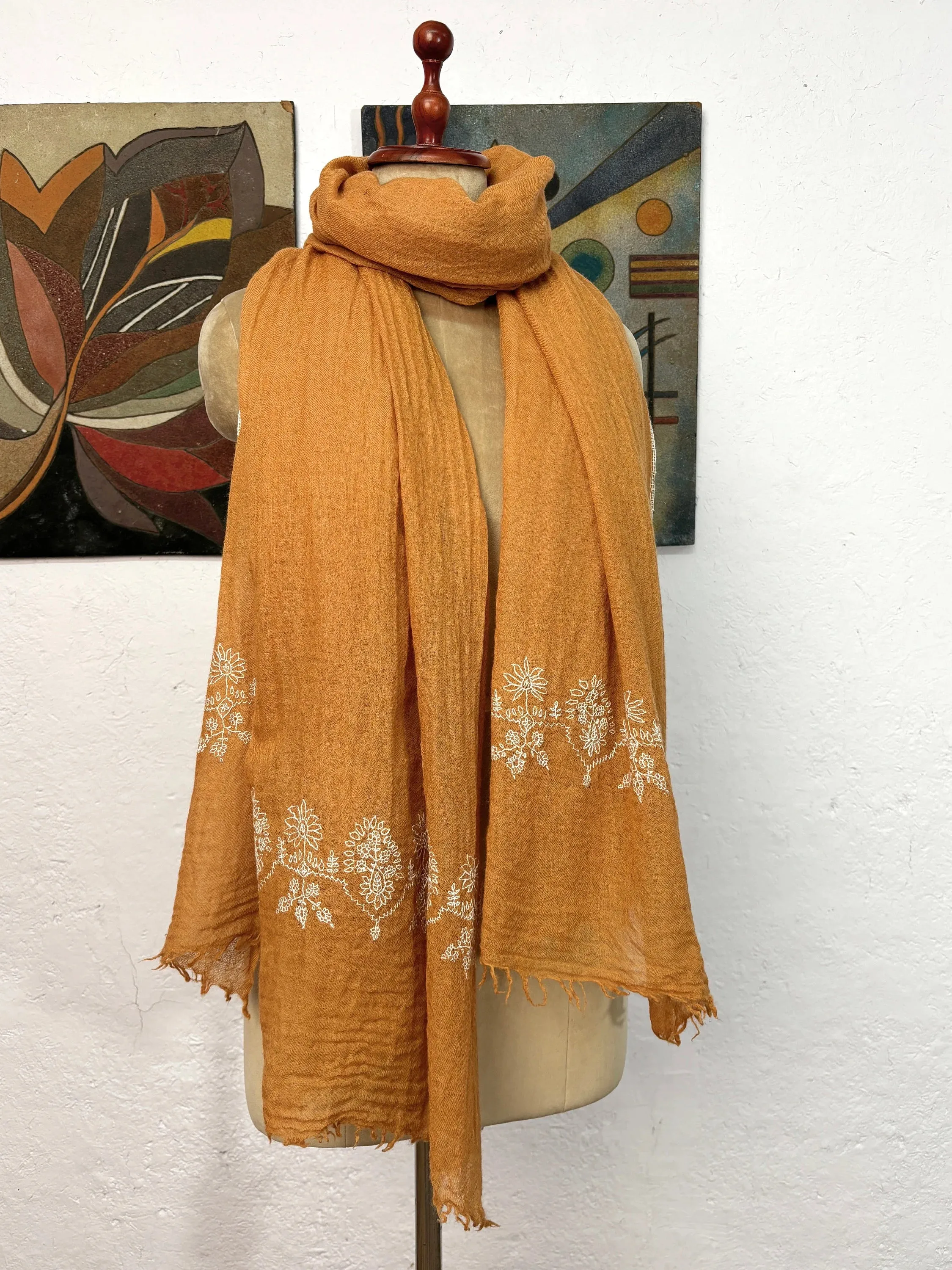 Boiled Wool Embroidered Shawls