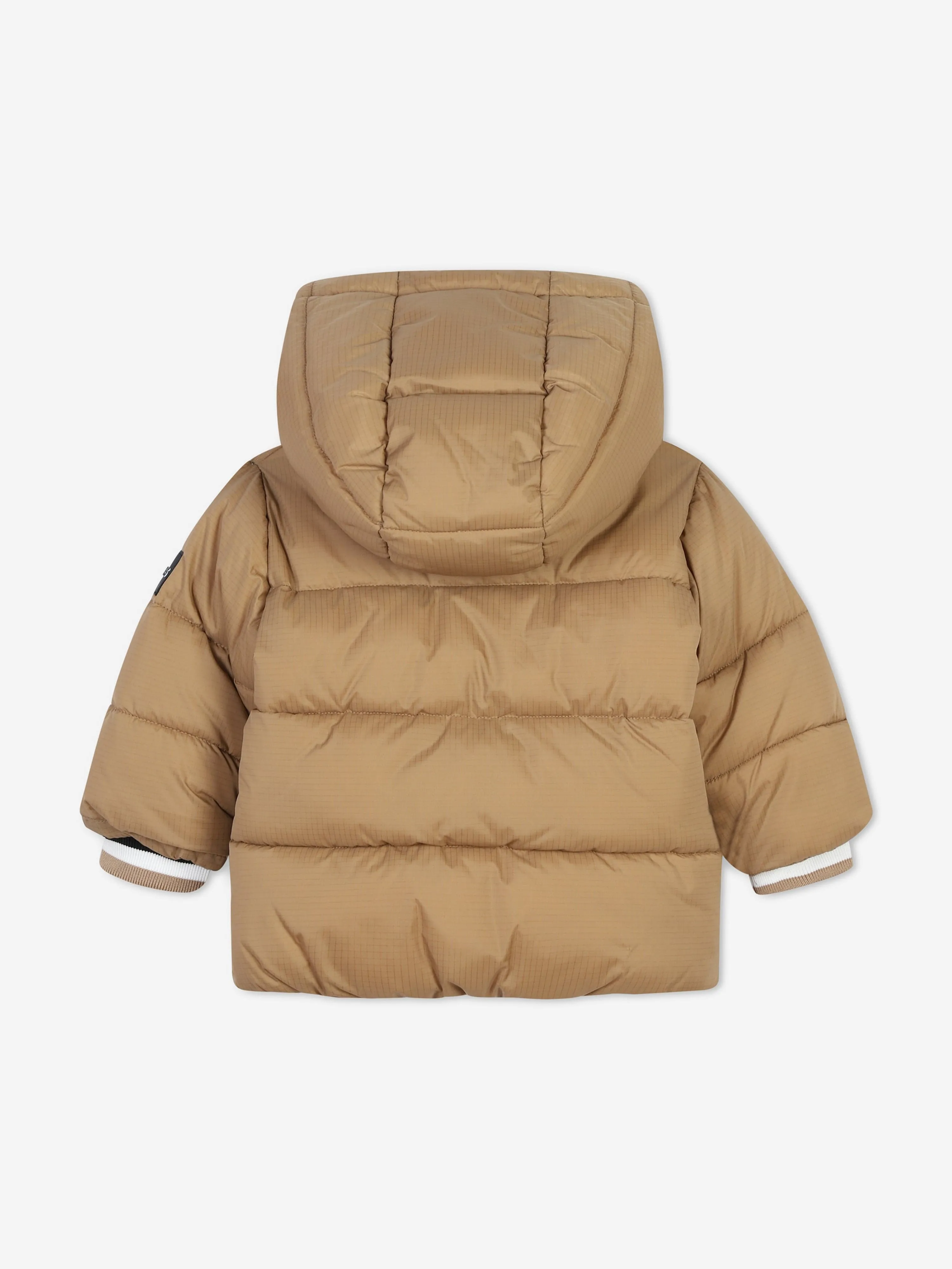 BOSS Baby Boys Logo Puffer Jacket in Brown