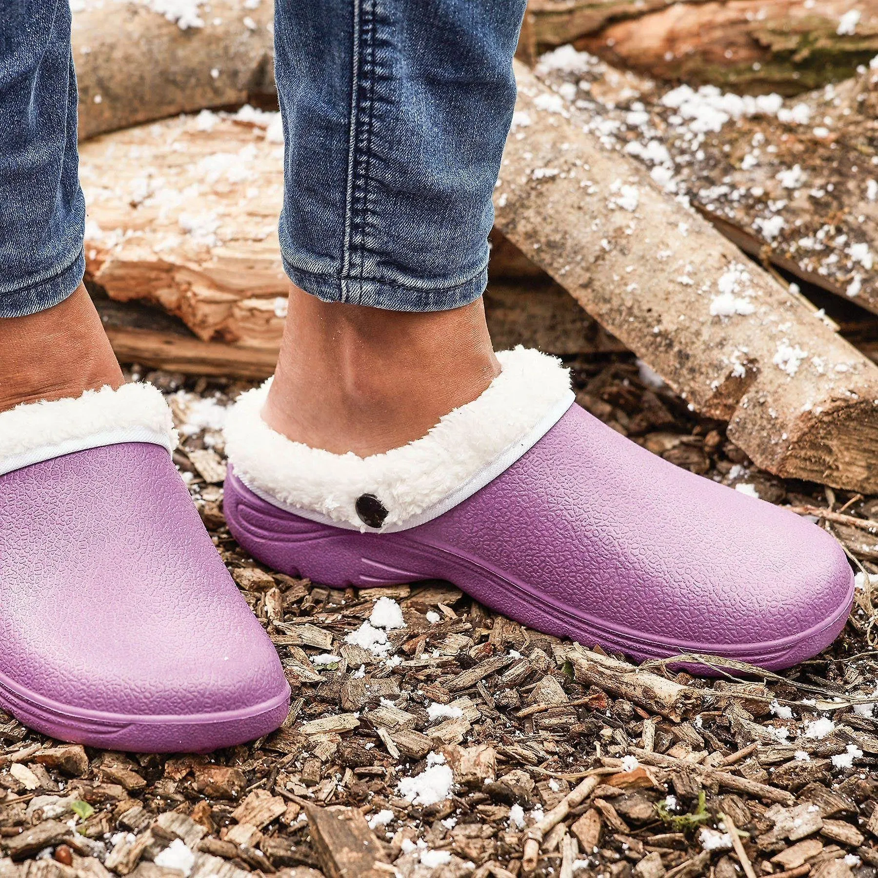 Briers Lilac Thermal Clogs - Size 5