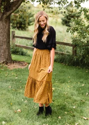 Brown Animal Pattern Midi Skirt - FINAL SALE