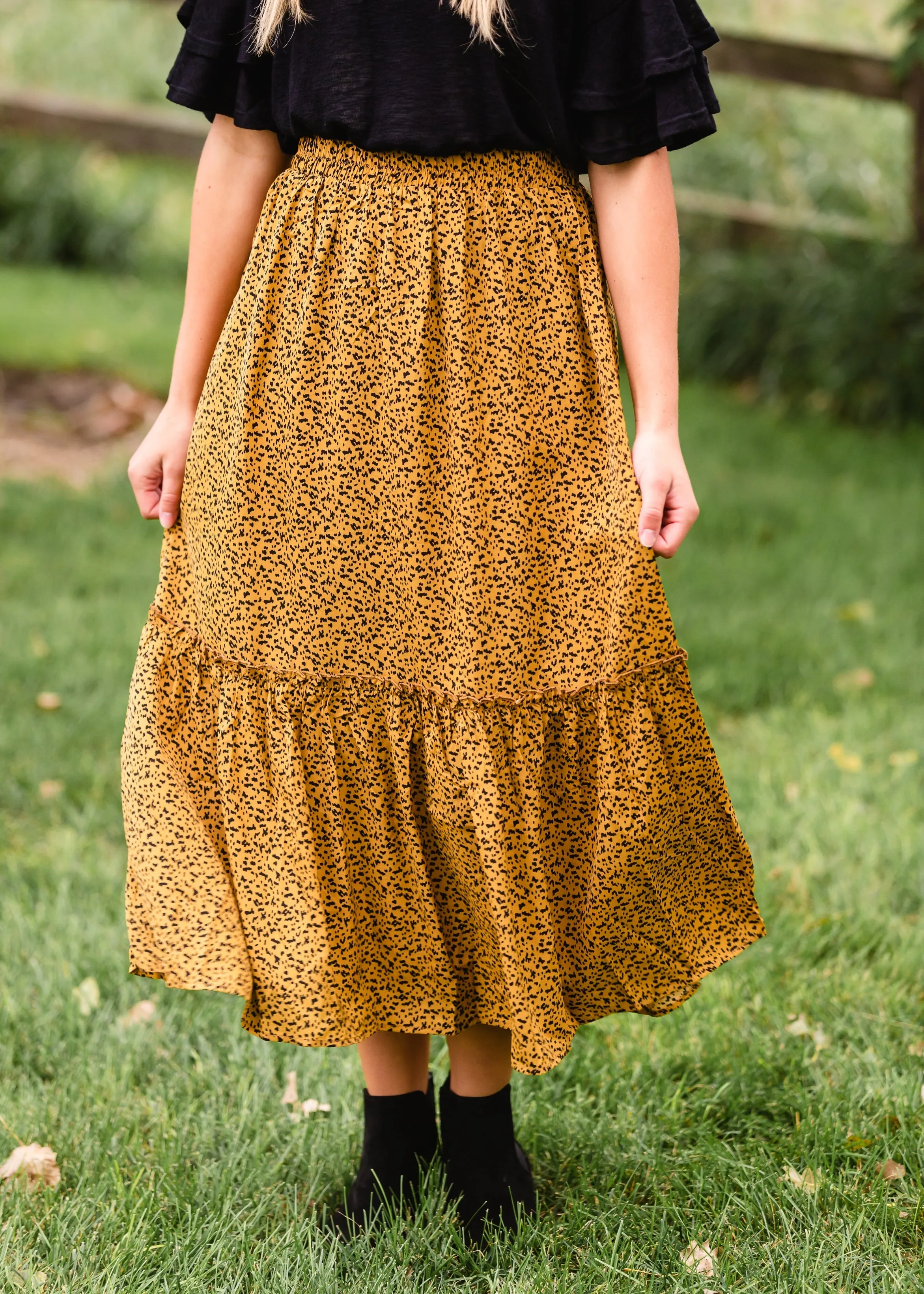 Brown Animal Pattern Midi Skirt - FINAL SALE