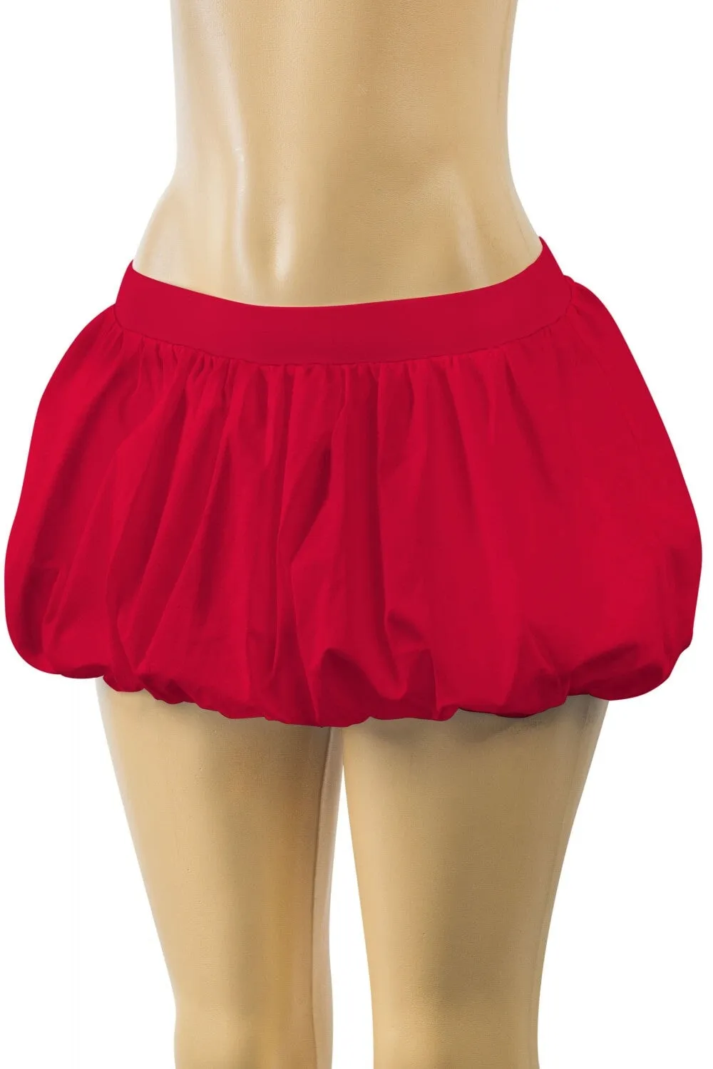 Bubble Low Waisted Puffer Micro Mini Skirt Red