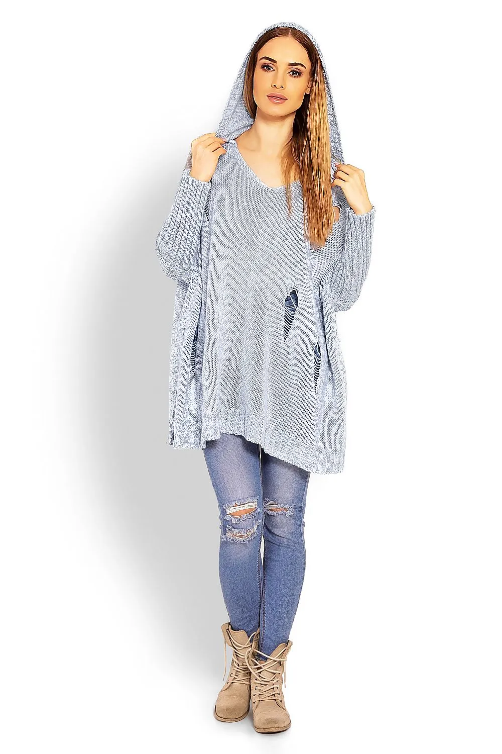 Chic Peekaboo Oversized Knit Sweater