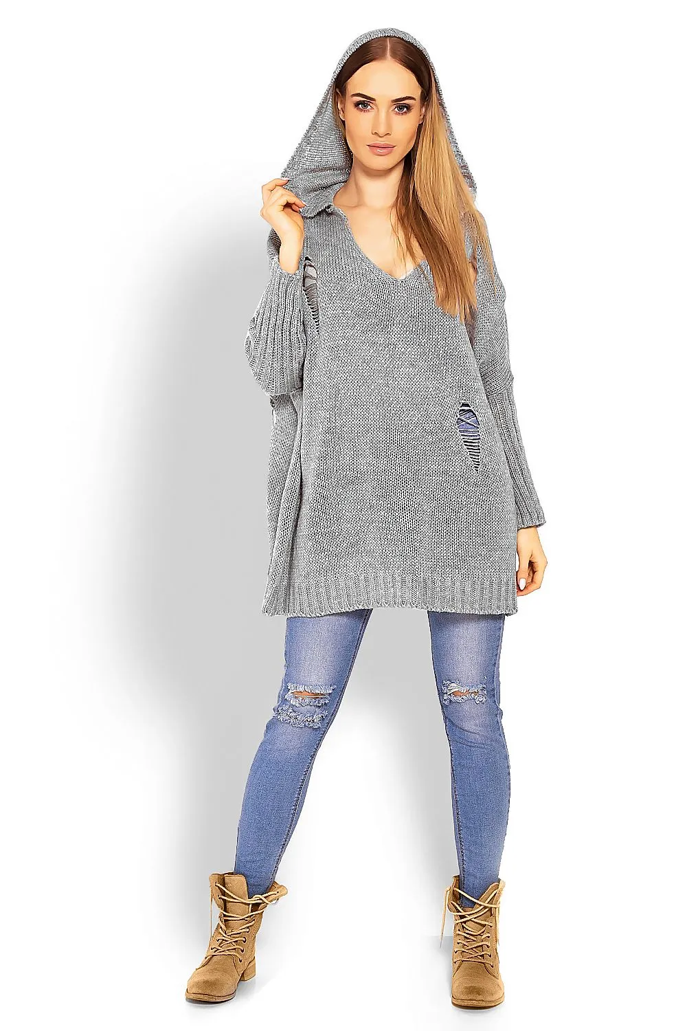 Chic Peekaboo Oversized Knit Sweater