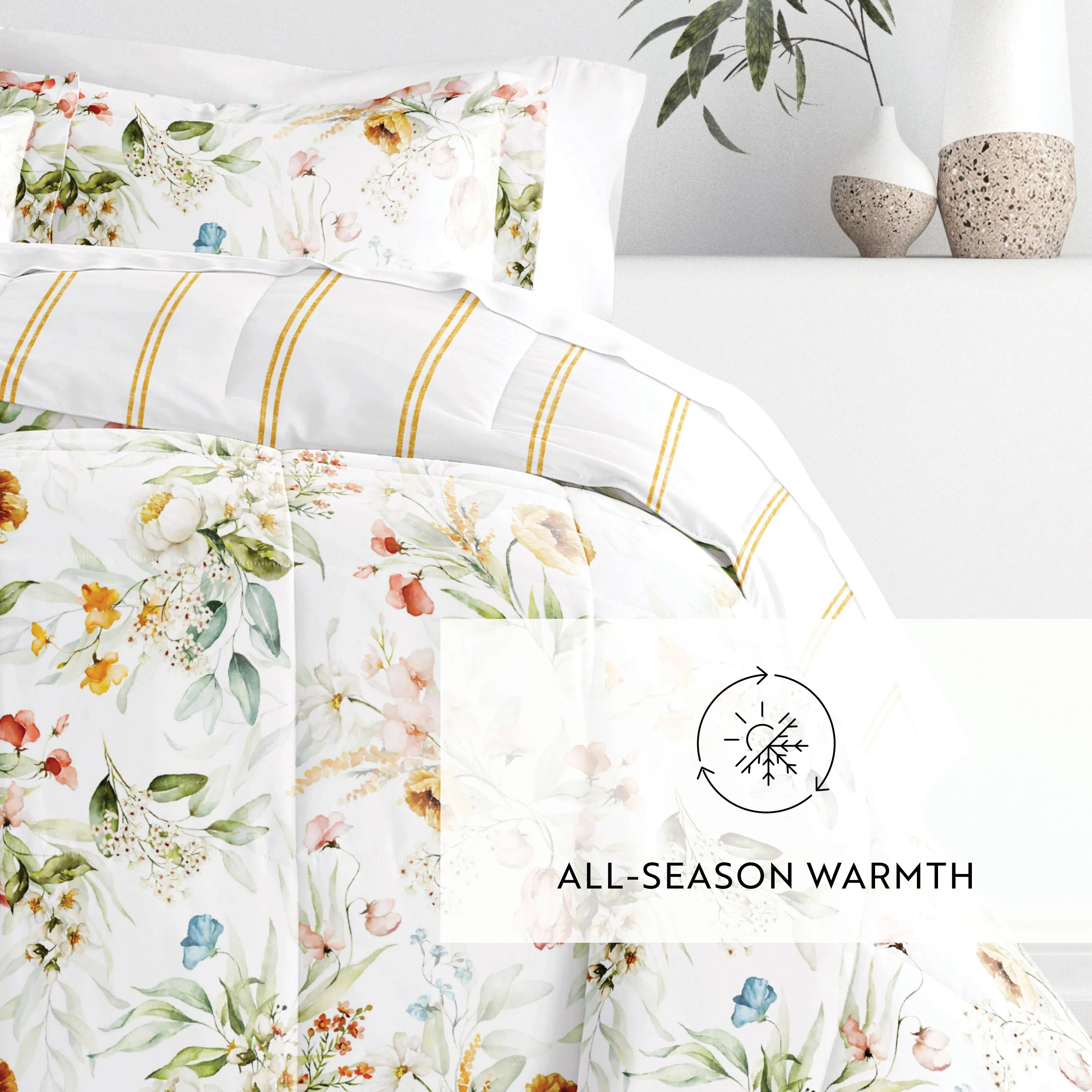 Chintz Floral Reversible Down-Alternative Comforter Set