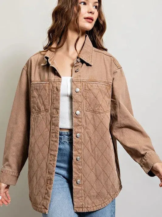 Choose Joy Always Quilted Button Down Shacket