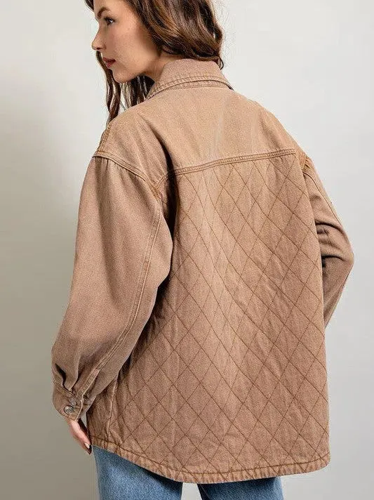 Choose Joy Always Quilted Button Down Shacket