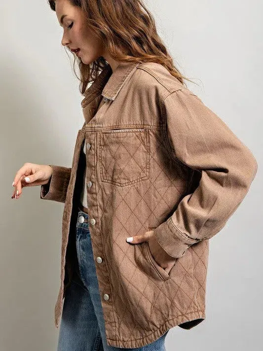 Choose Joy Always Quilted Button Down Shacket