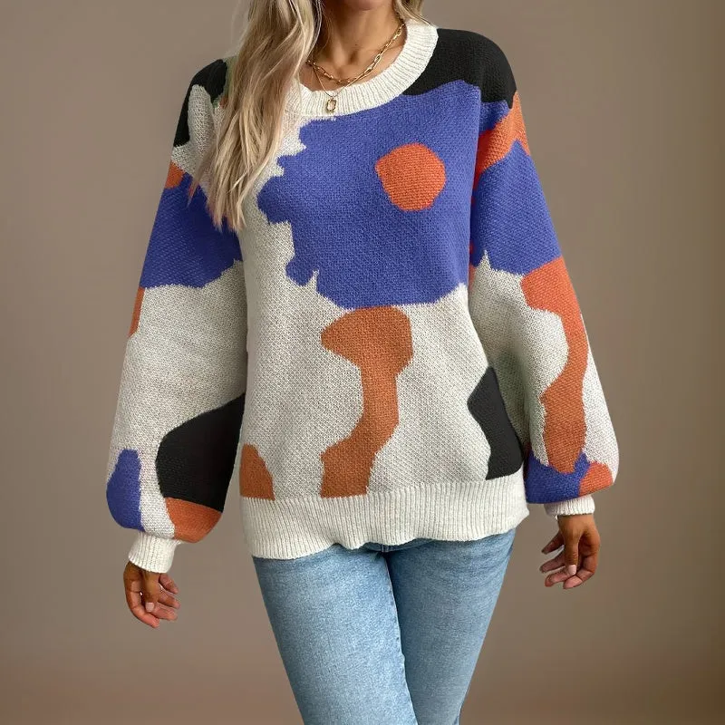 Colorful round-neck sweater