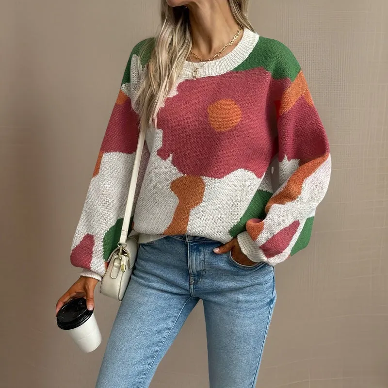 Colorful round-neck sweater