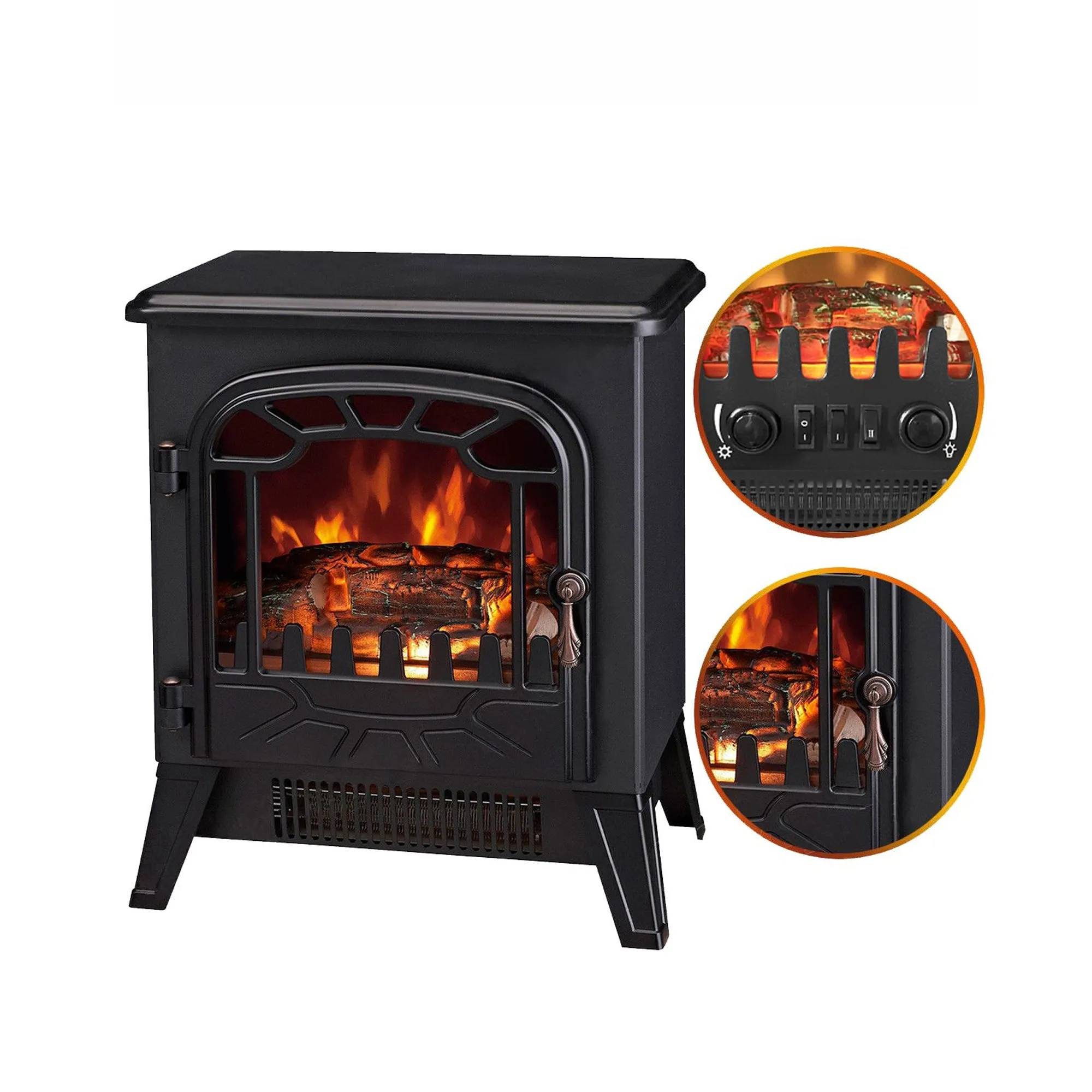 Condere Fireplace Small Electric Heater - Black