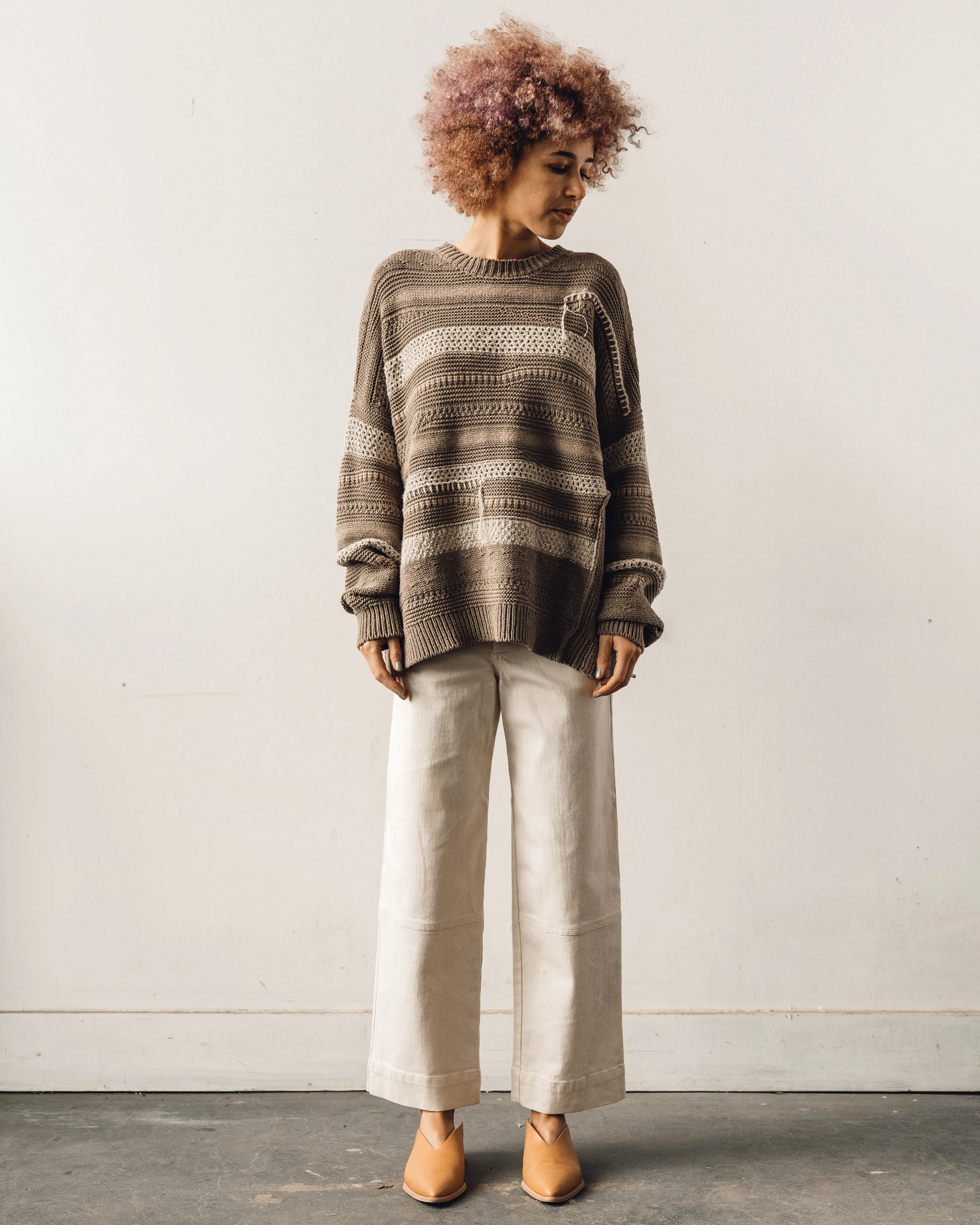 Cordera Natural Patched Sweater, Taupe