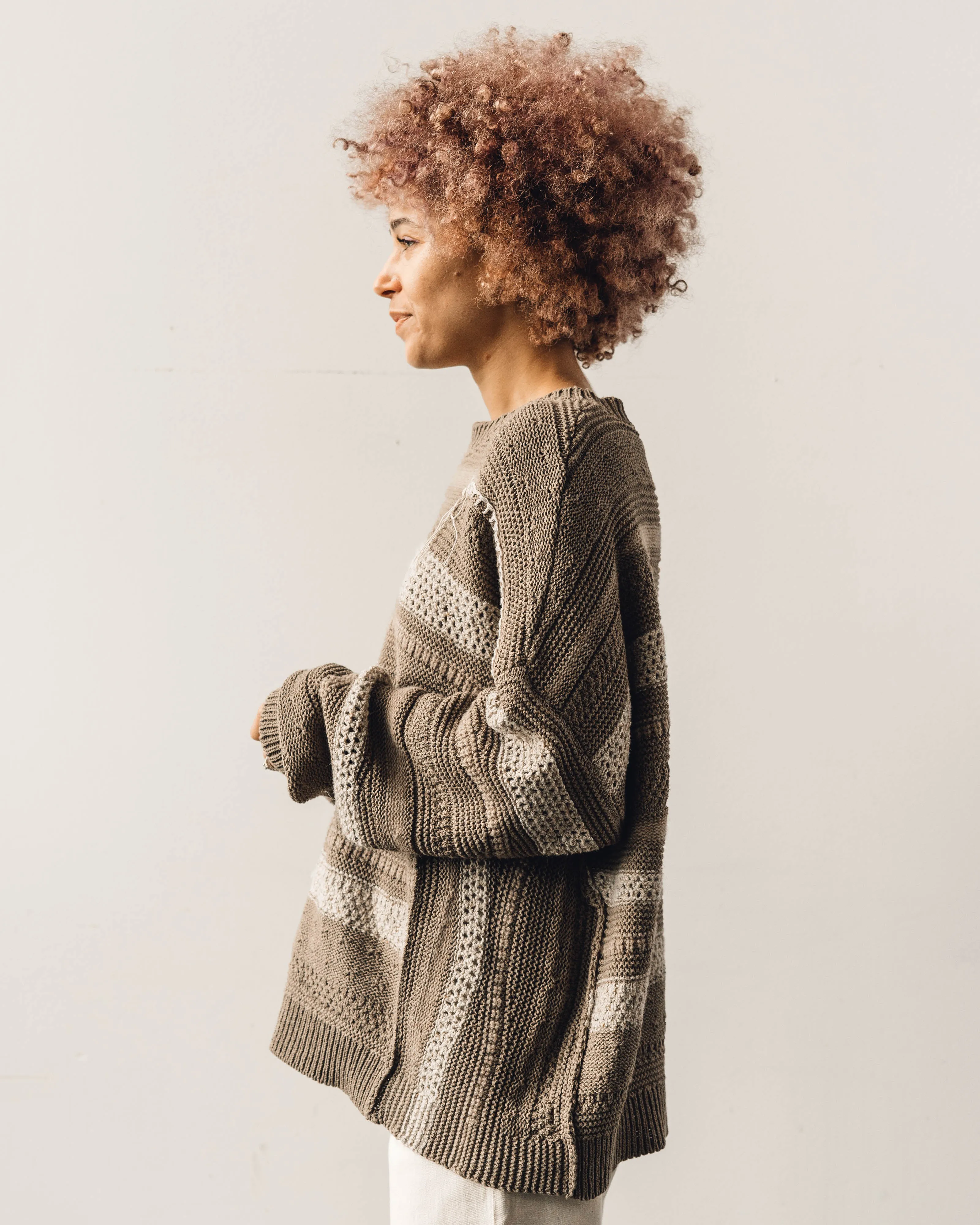 Cordera Natural Patched Sweater, Taupe