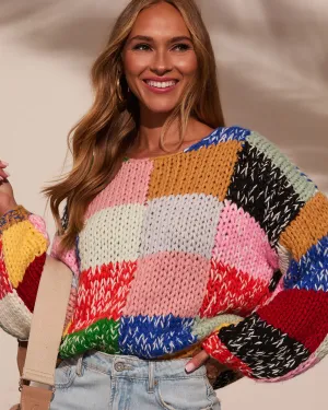 Cozy Cabin Color Block Sweater