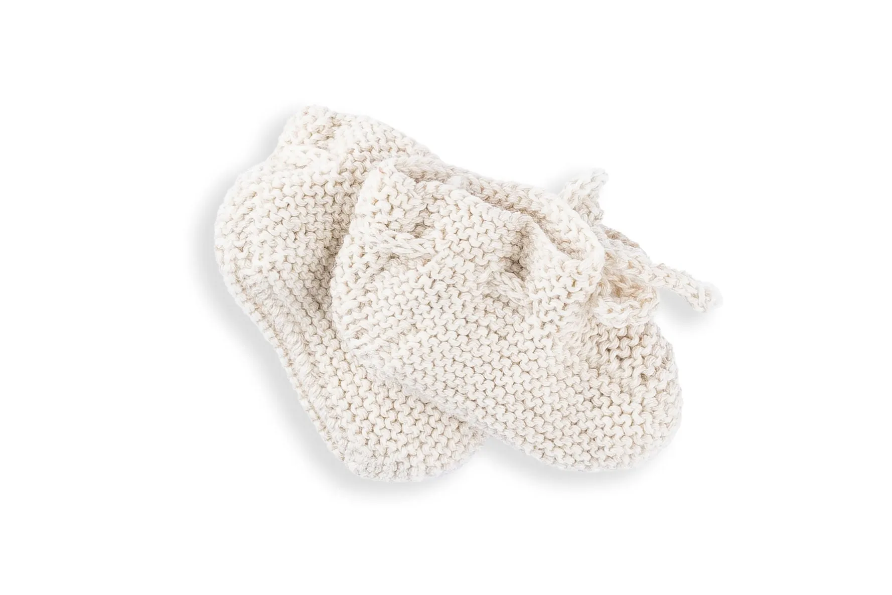 Cozy Sand Wool Baby Booties