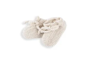 Cozy Sand Wool Baby Booties