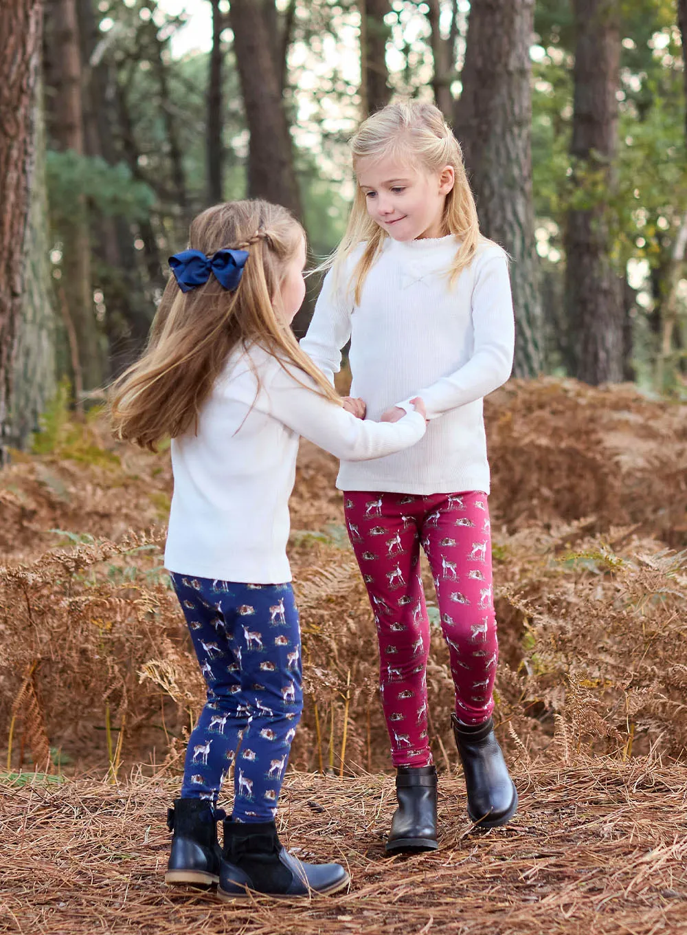 Deer Jersey Leggings in Navy