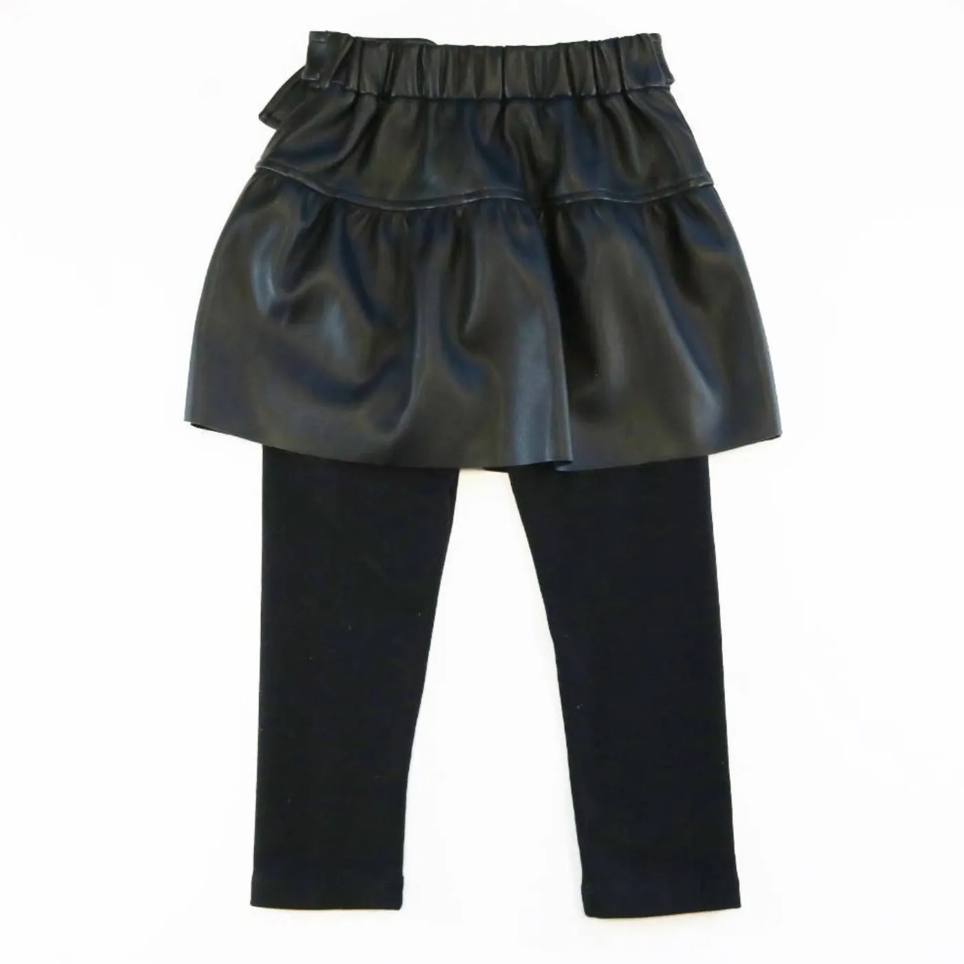 Doe a Dear Girls Bowtie Faux Leather Skeggings