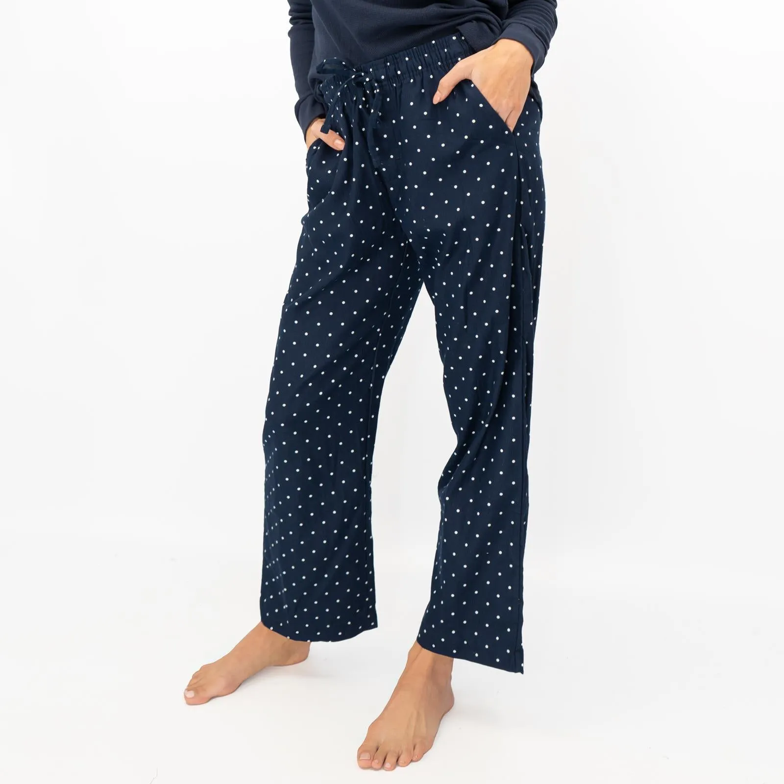 GAP Womens Flannel Sleep Set Pyjamas Navy Blue