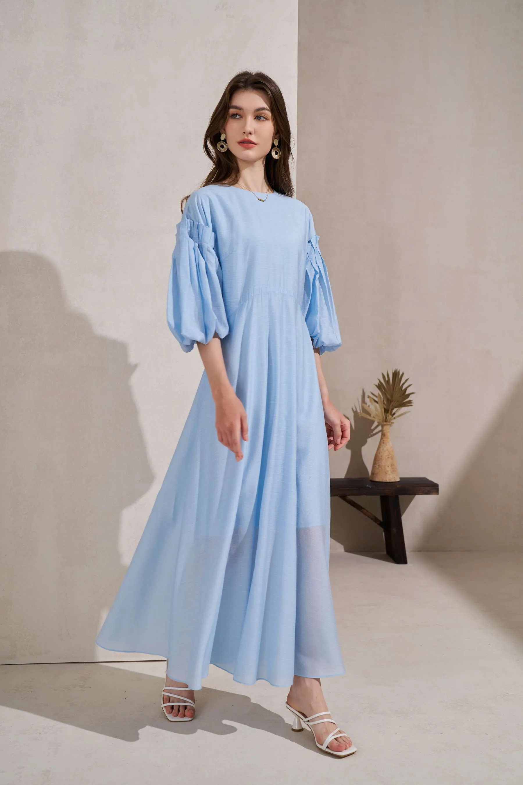 GDS Winona Tencel Long Dress | Pastel Blue