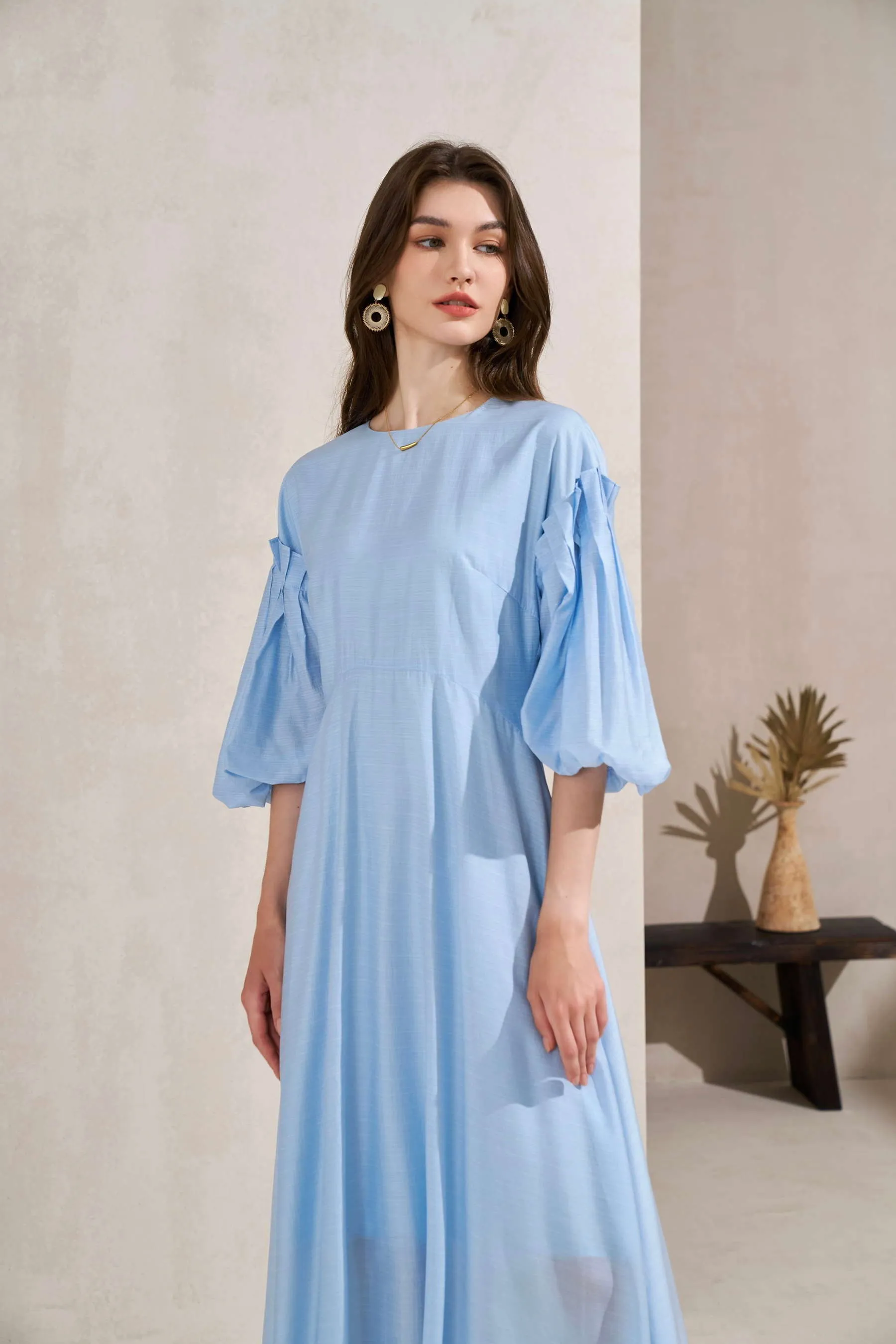 GDS Winona Tencel Long Dress | Pastel Blue