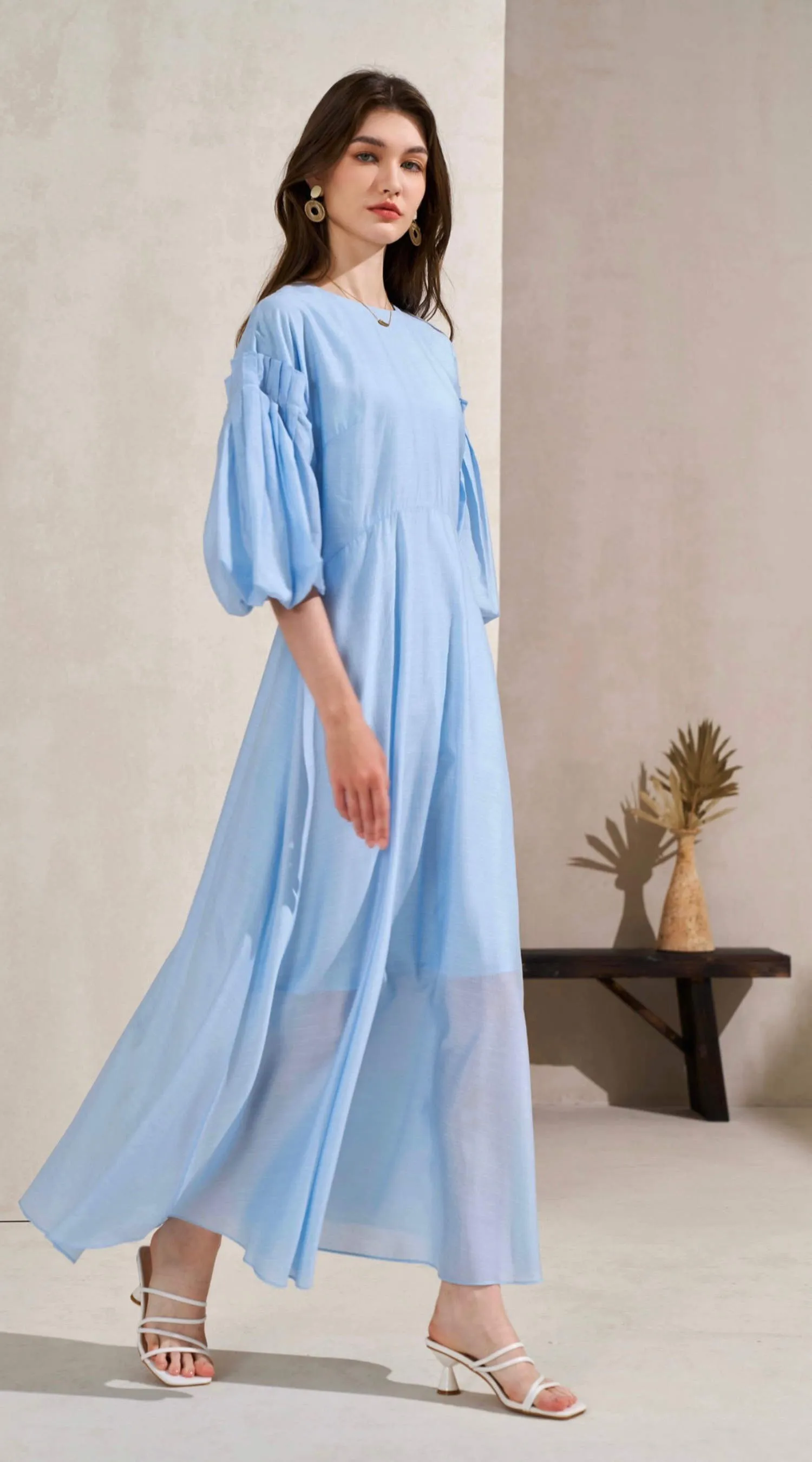 GDS Winona Tencel Long Dress | Pastel Blue