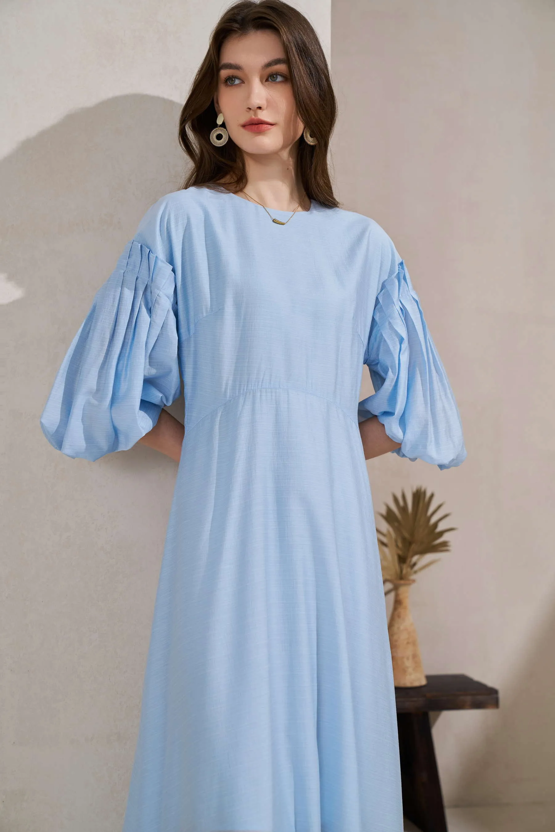 GDS Winona Tencel Long Dress | Pastel Blue