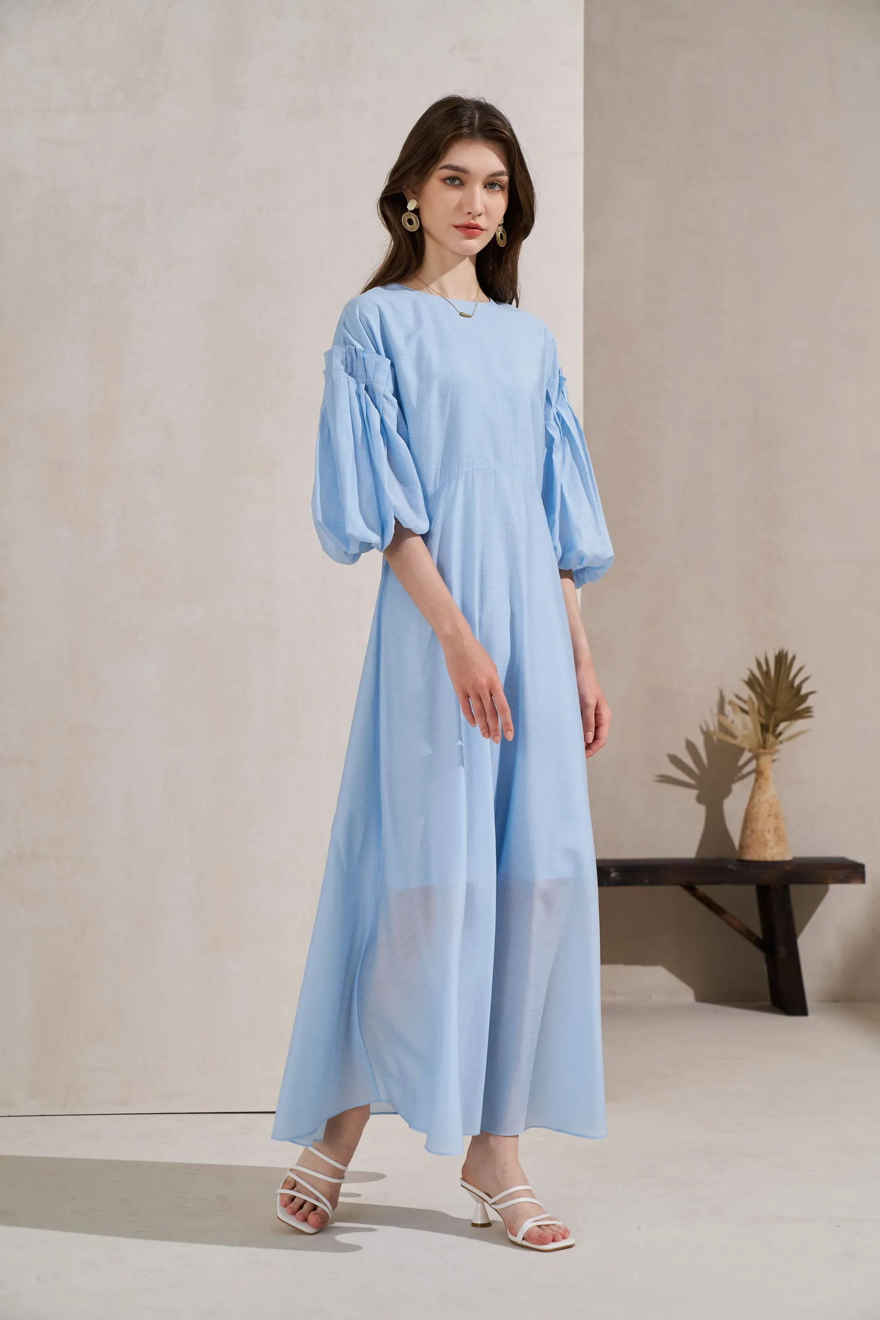 GDS Winona Tencel Long Dress | Pastel Blue