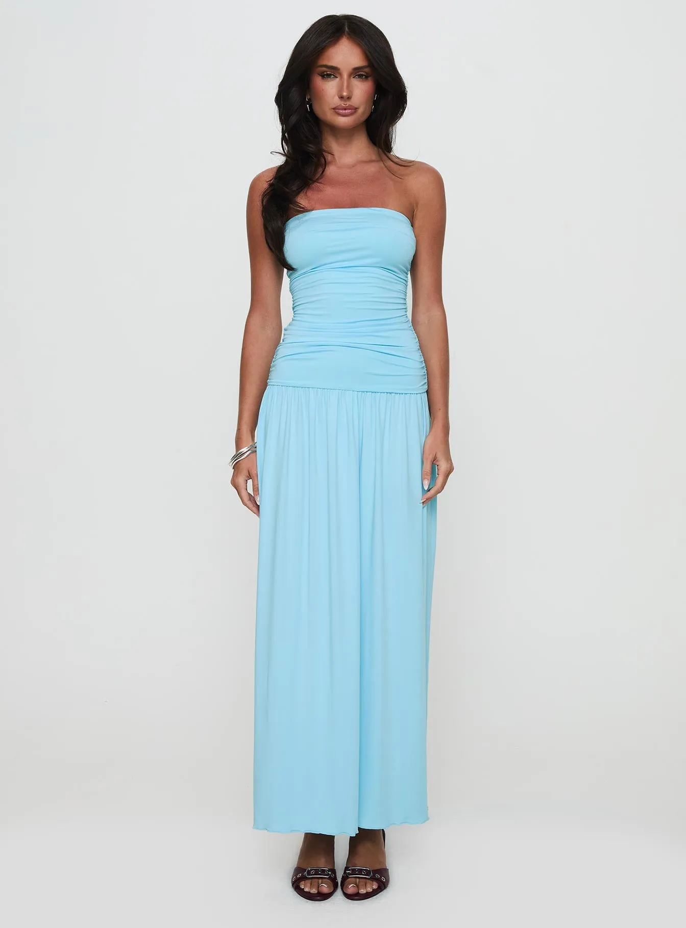 Glorie Strapless Maxi Dress Light Blue