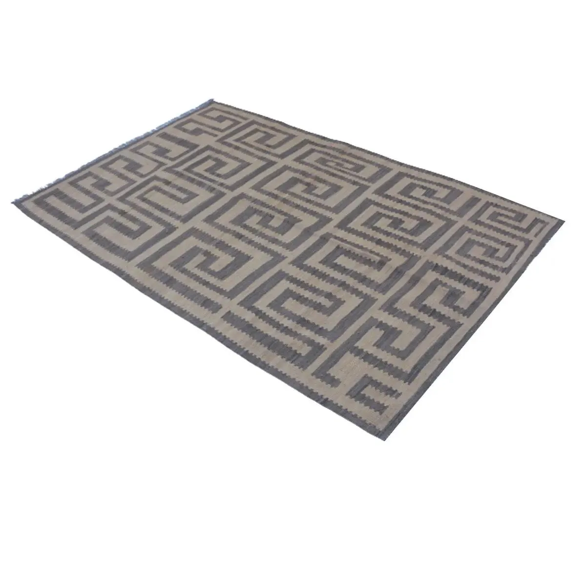 Handwoven Wool Dark Grey Rug