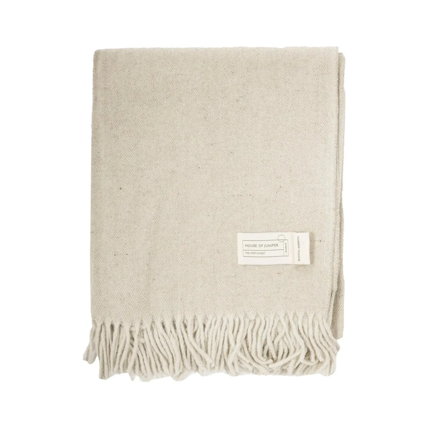 Herringbone Wool Blanket- Sand