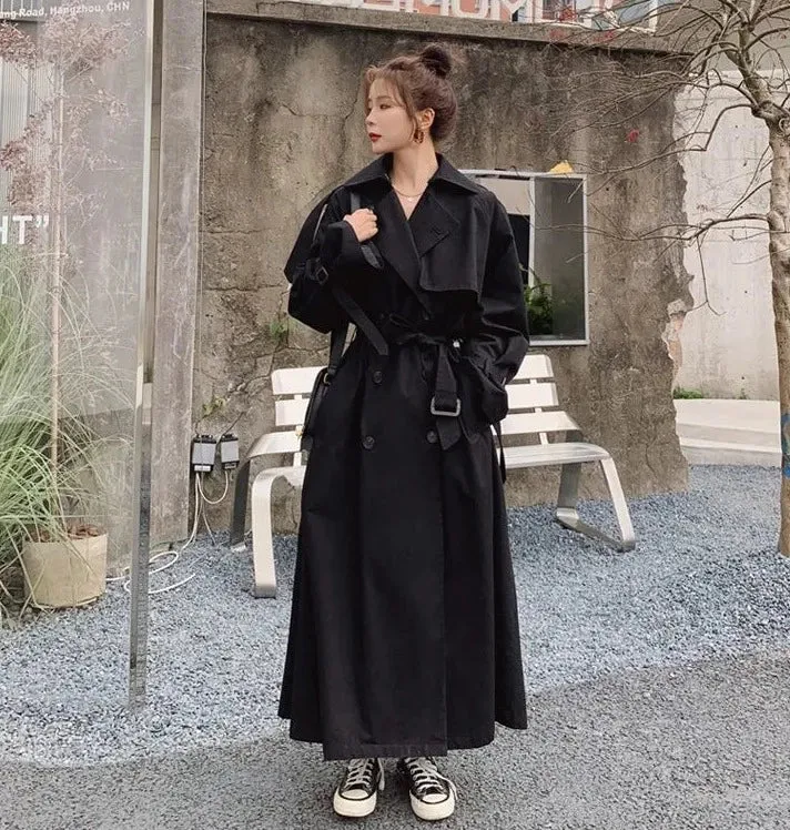 HEYFANCYSTYLE Vintage Charm Long Trench Coat