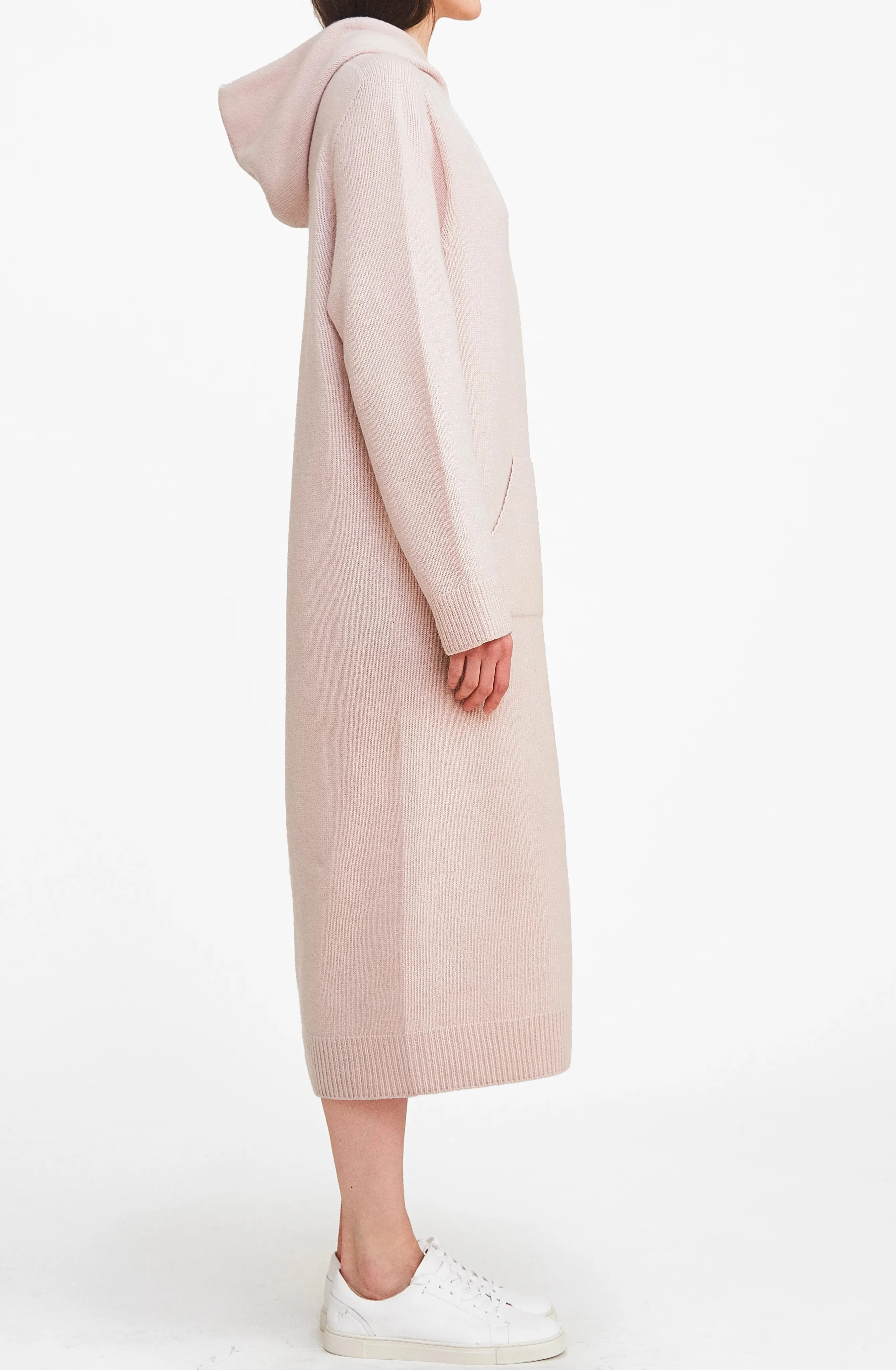 Hood Sweater Dress - Pink