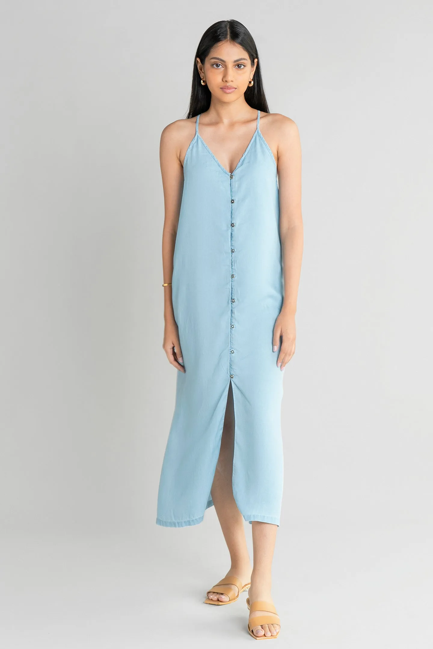 In the Mood for Love Denim Maxi Dress