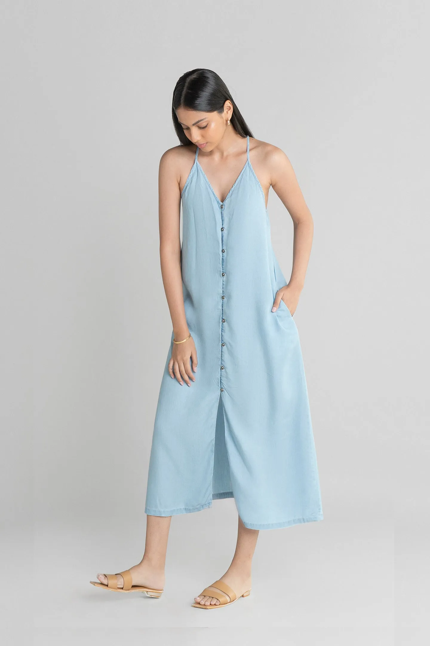 In the Mood for Love Denim Maxi Dress