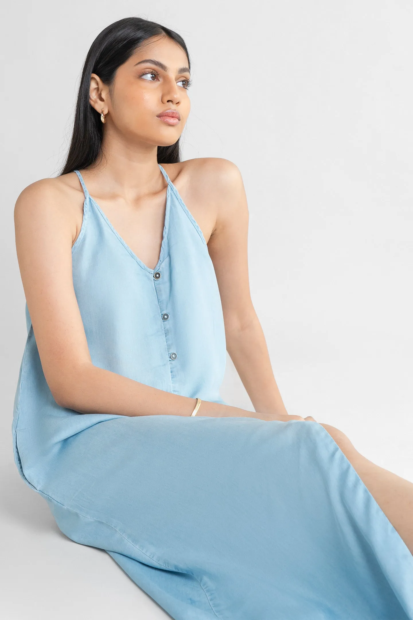 In the Mood for Love Denim Maxi Dress