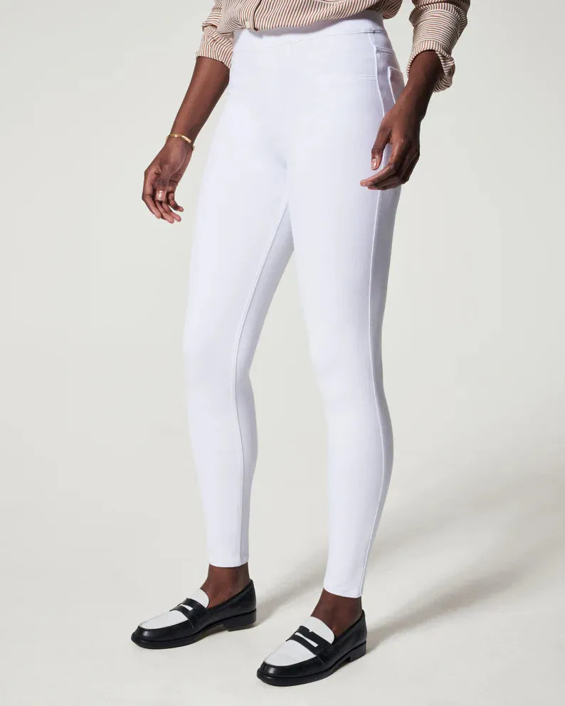 Jean-ish Ankle Leggings (White)