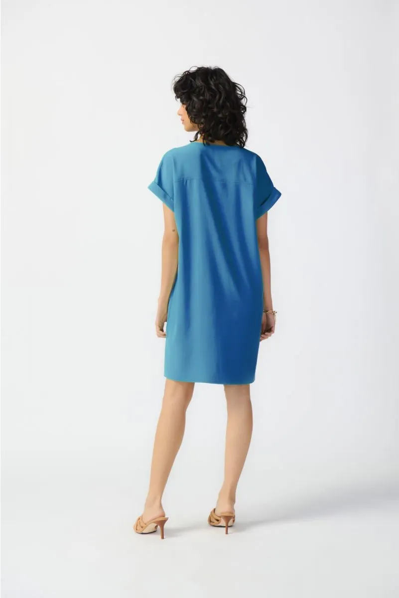 Joseph Ribkoff Straight V-Neck Dolman Sleeves T-Shirt Dress 241129