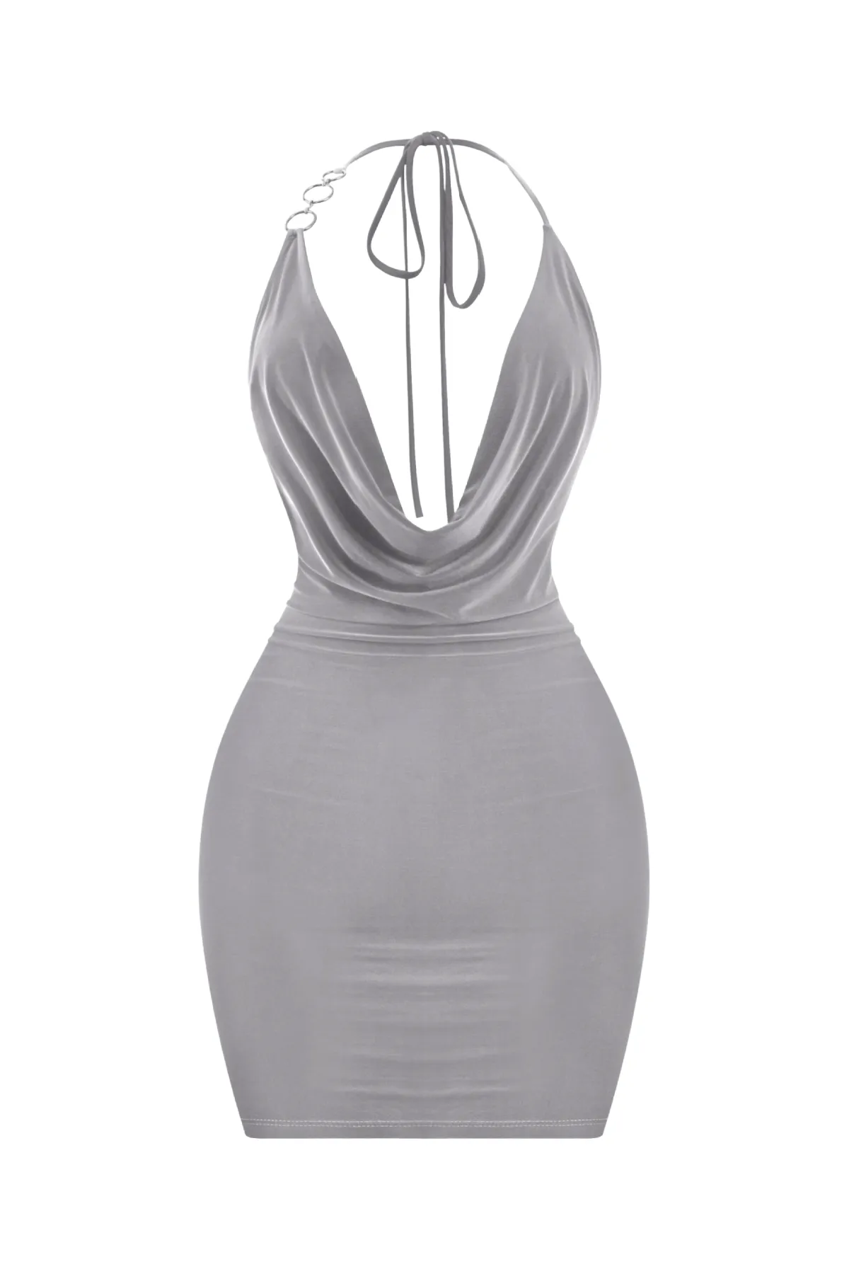 Julianie Halter Mini Dress (Charcoal Grey)