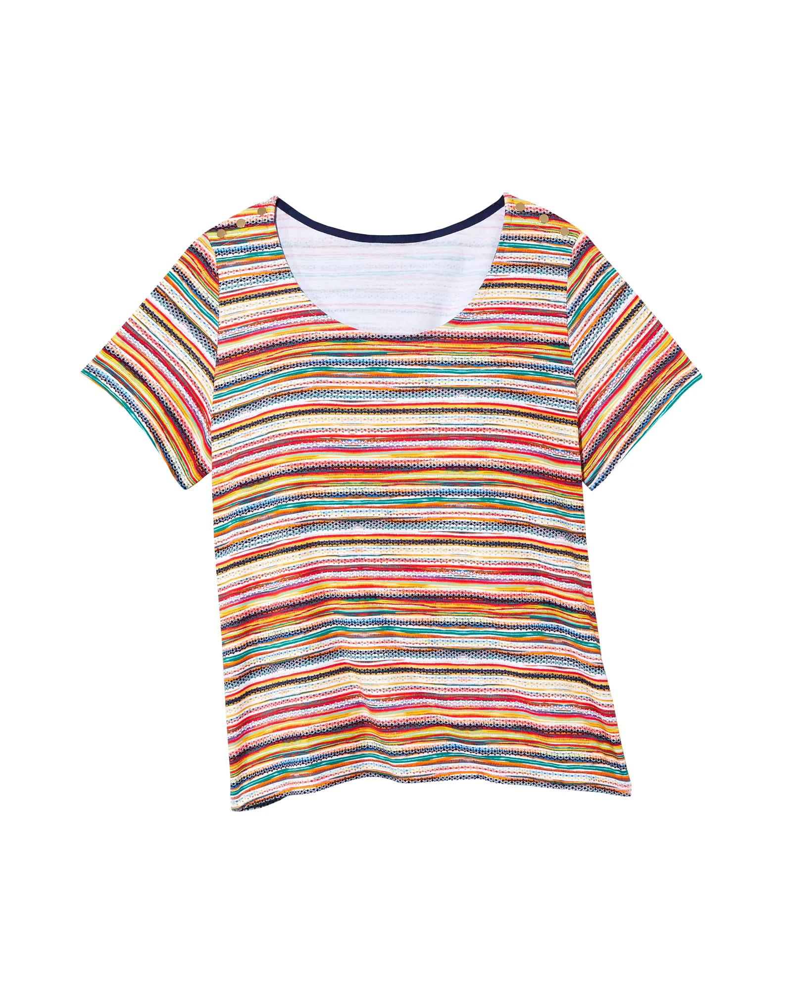 Lia Knit Printed Cotton Top | Pink / Orange