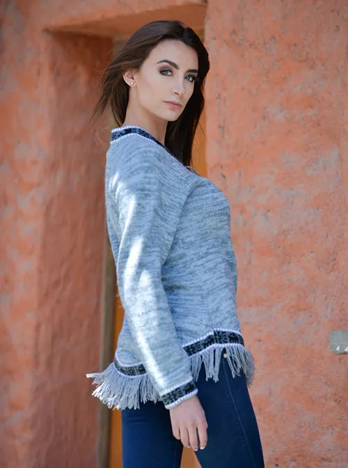 Light Gray Alpaca Hoodie for Women