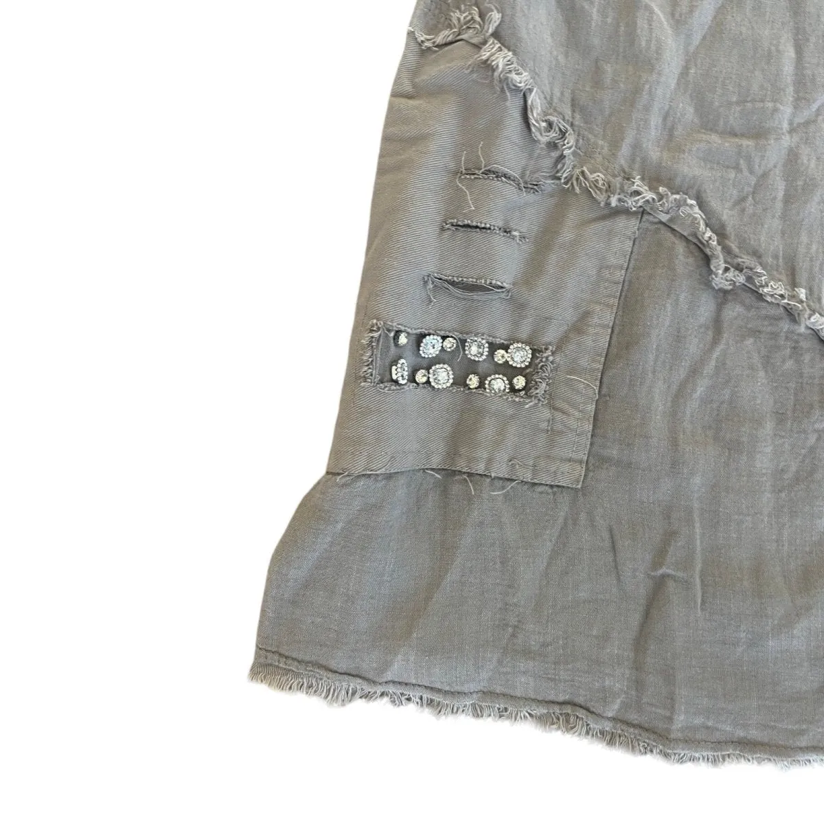 Linen and Rhinestone tank blouse