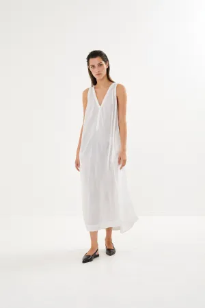 Lizza - Cotton double tank dress I White