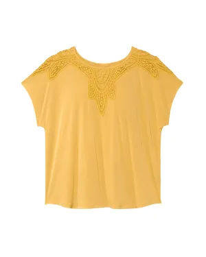 Lucila Crochet Detail Top | Yellow